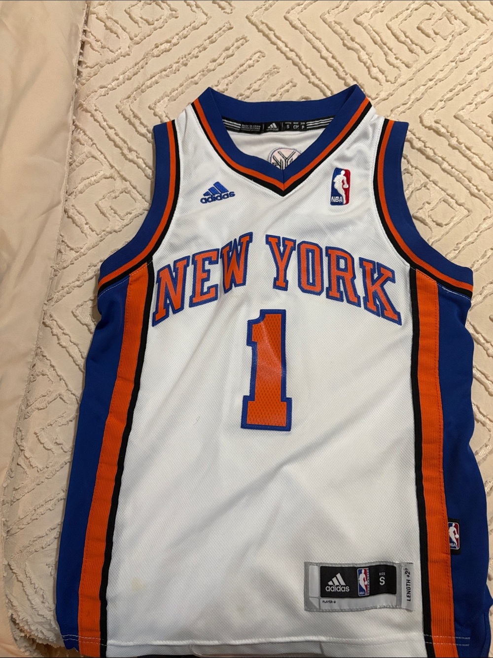 Knicks authentic adidas Stoudamire New York Kids Basketball Jersey #1